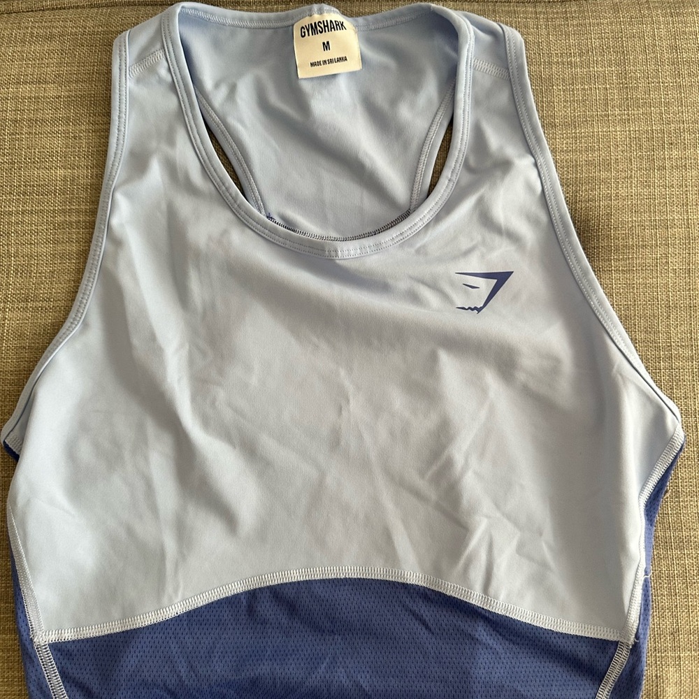 Gymshark Women's Light Blue Top
